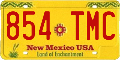 NM license plate 854TMC