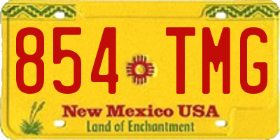 NM license plate 854TMG