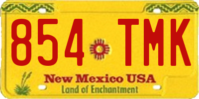 NM license plate 854TMK