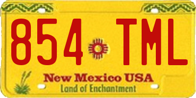NM license plate 854TML