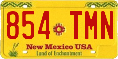NM license plate 854TMN