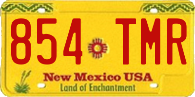 NM license plate 854TMR