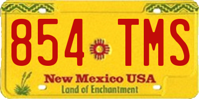 NM license plate 854TMS