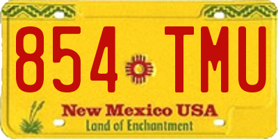 NM license plate 854TMU