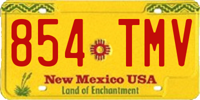 NM license plate 854TMV