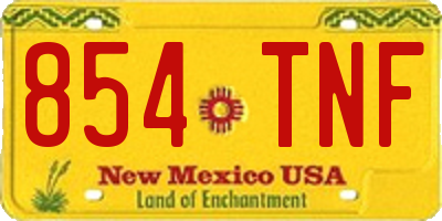 NM license plate 854TNF