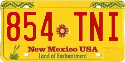 NM license plate 854TNI