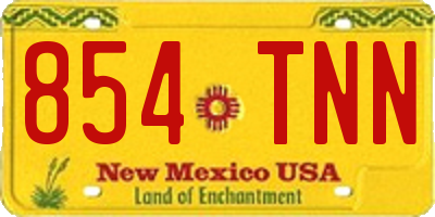 NM license plate 854TNN