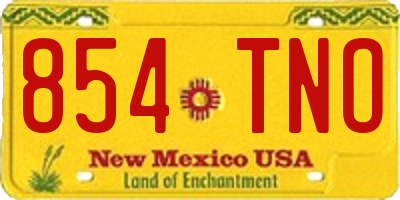 NM license plate 854TNO