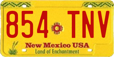 NM license plate 854TNV