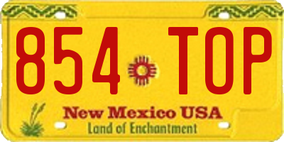 NM license plate 854TOP