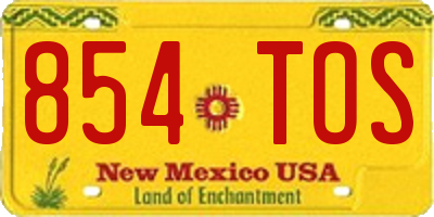 NM license plate 854TOS