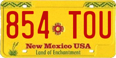 NM license plate 854TOU