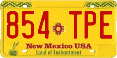 NM license plate 854TPE