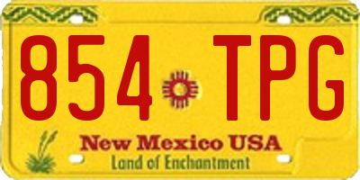 NM license plate 854TPG
