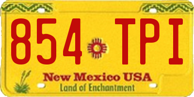 NM license plate 854TPI