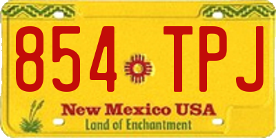 NM license plate 854TPJ