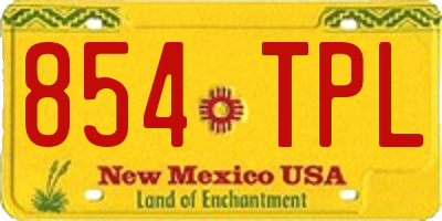 NM license plate 854TPL