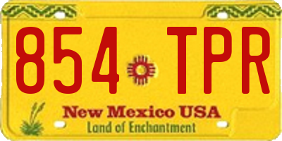 NM license plate 854TPR