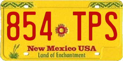 NM license plate 854TPS