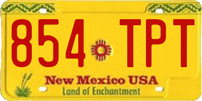 NM license plate 854TPT