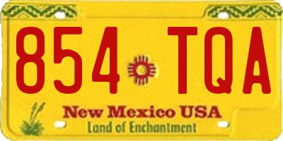 NM license plate 854TQA