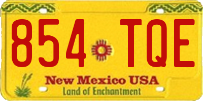 NM license plate 854TQE