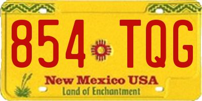 NM license plate 854TQG