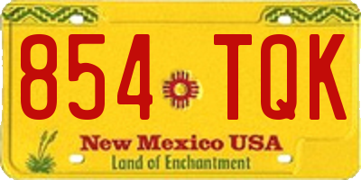NM license plate 854TQK