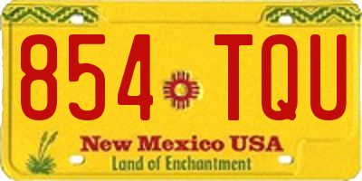 NM license plate 854TQU