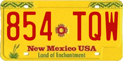 NM license plate 854TQW