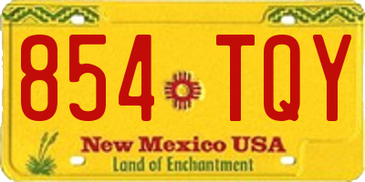 NM license plate 854TQY