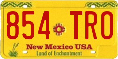 NM license plate 854TRO