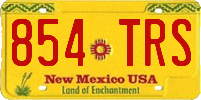 NM license plate 854TRS