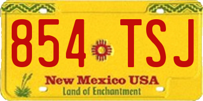 NM license plate 854TSJ