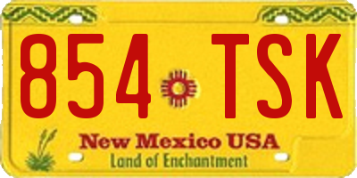 NM license plate 854TSK