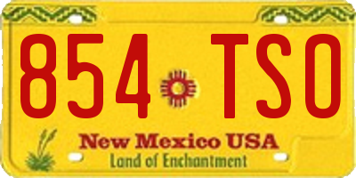 NM license plate 854TSO