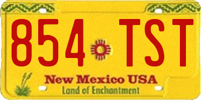 NM license plate 854TST