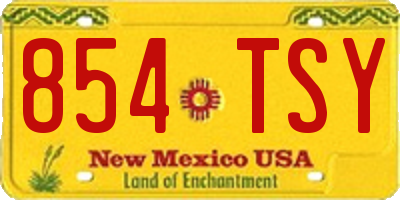 NM license plate 854TSY