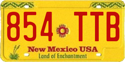 NM license plate 854TTB