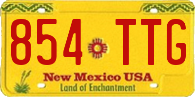NM license plate 854TTG
