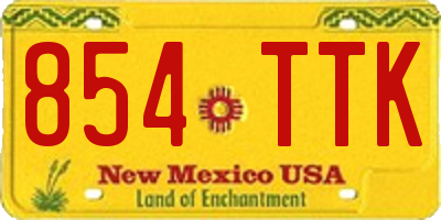 NM license plate 854TTK