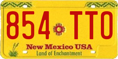 NM license plate 854TTO