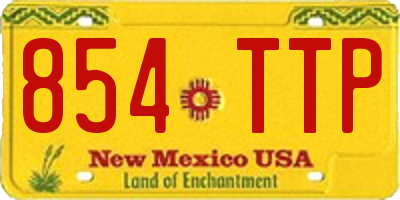 NM license plate 854TTP