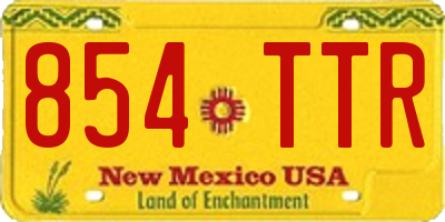 NM license plate 854TTR
