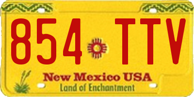 NM license plate 854TTV