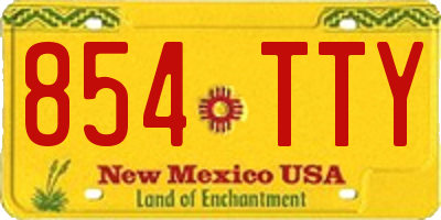 NM license plate 854TTY