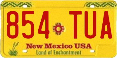 NM license plate 854TUA