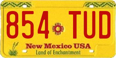 NM license plate 854TUD