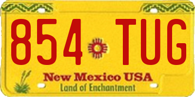 NM license plate 854TUG